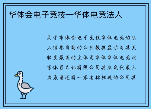 华体会电子竞技—华体电竞法人